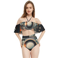 Illustrations Technology Robot Internet Processor Halter Flowy Bikini Set  by Vaneshop