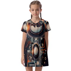 Illustrations Technology Robot Internet Processor Kids  Asymmetric Collar Dress by Vaneshop