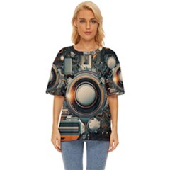 Illustrations Technology Robot Internet Processor Oversized Basic T-shirt by Vaneshop