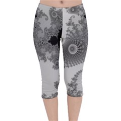 Apple Males Almond Bread Abstract Mathematics Velvet Capri Leggings  by Vaneshop