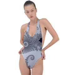 Apple Males Almond Bread Abstract Mathematics Backless Halter One Piece Swimsuit by Vaneshop