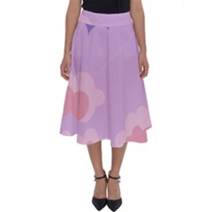 Sky Nature Sunset Clouds Space Fantasy Sunrise Perfect Length Midi Skirt by Vaneshop