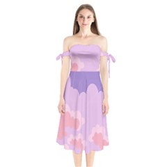 Sky Nature Sunset Clouds Space Fantasy Sunrise Shoulder Tie Bardot Midi Dress by Vaneshop