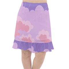 Sky Nature Sunset Clouds Space Fantasy Sunrise Fishtail Chiffon Skirt by Vaneshop