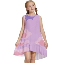 Sky Nature Sunset Clouds Space Fantasy Sunrise Kids  Frill Swing Dress by Vaneshop