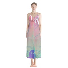 Palm Trees Leaves Plants Tropical Wreath Button Up Chiffon Maxi Dress by Vaneshop