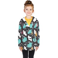 Art Pattern Design Background Print Kids  Double Breasted Button Coat by Vaneshop