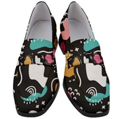 Art Pattern Design Background Print Women s Chunky Heel Loafers