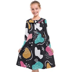 Art Pattern Design Background Print Kids  Midi Sailor Dress by Vaneshop