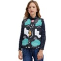 Art Pattern Design Background Print Kid s Button Up Puffer Vest	 View1