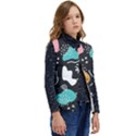 Art Pattern Design Background Print Kid s Button Up Puffer Vest	 View2