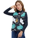 Art Pattern Design Background Print Kid s Button Up Puffer Vest	 View3