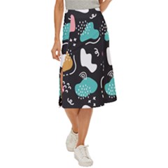 Art Pattern Design Background Print Midi Panel Skirt by Vaneshop