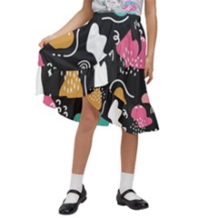 Art Pattern Design Background Print Kids  Ruffle Flared Wrap Midi Skirt by Vaneshop