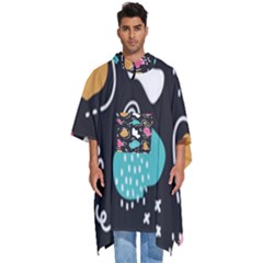 Art Pattern Design Background Print Men s Hooded Rain Ponchos by Vaneshop