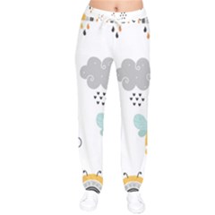 Art Pattern Design Wallpaper Background Print Women Velvet Drawstring Pants