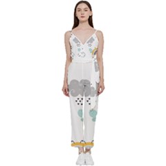 Art Pattern Design Wallpaper Background Print V-neck Camisole Jumpsuit by Vaneshop