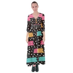 Art Pattern Design Wallpaper Background Print Patterns Button Up Maxi Dress by Vaneshop