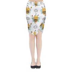 Art Bee Pattern Design Wallpaper Background Midi Wrap Pencil Skirt by Vaneshop