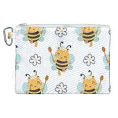 Art Bee Pattern Design Wallpaper Background Canvas Cosmetic Bag (xl) by Vaneshop