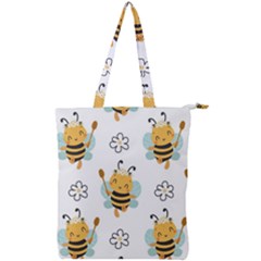 Art Bee Pattern Design Wallpaper Background Double Zip Up Tote Bag by Vaneshop