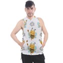 Art Bee Pattern Design Wallpaper Background Men s Sleeveless Hoodie View1