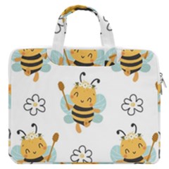 Art Bee Pattern Design Wallpaper Background Macbook Pro 13  Double Pocket Laptop Bag by Vaneshop