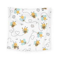 Bee Art Pattern Design Wallpaper Background Print Square Tapestry (small) by Vaneshop