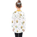 Bee Art Pattern Design Wallpaper Background Print Kids  Double Breasted Button Coat View2