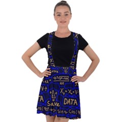 Art Pattern Design Background Graphic Velvet Suspender Skater Skirt by Vaneshop