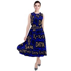 Art Pattern Design Background Graphic Round Neck Boho Dress