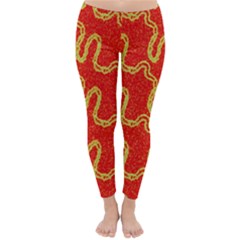 Background Ornamental Pattern Abstract Seamless Classic Winter Leggings