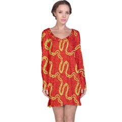 Background Ornamental Pattern Abstract Seamless Long Sleeve Nightdress by Vaneshop