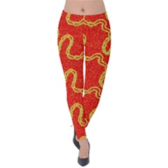 Background Ornamental Pattern Abstract Seamless Velvet Leggings by Vaneshop