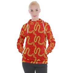 Background Ornamental Pattern Abstract Seamless Women s Hooded Pullover