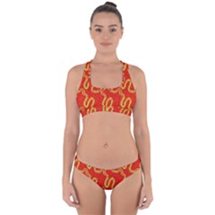 Background Ornamental Pattern Abstract Seamless Cross Back Hipster Bikini Set by Vaneshop