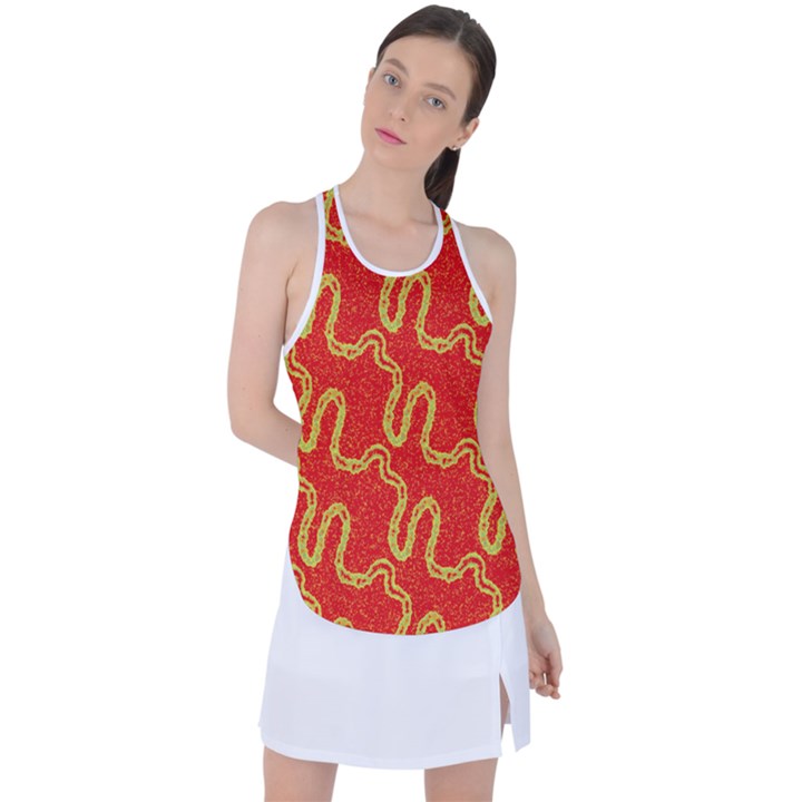 Background Ornamental Pattern Abstract Seamless Racer Back Mesh Tank Top