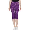 Purple Glittery Backdrop Scrapbooking Sparkle Inside Out Lightweight Velour Capri Leggings  View1