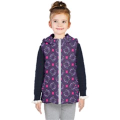 Geometric Pattern Retro Style Background Kids  Hooded Puffer Vest