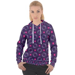 Geometric Pattern Retro Style Background Women s Overhead Hoodie