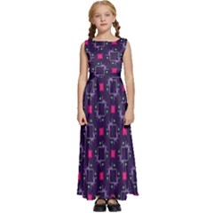 Geometric Pattern Retro Style Background Kids  Satin Sleeveless Maxi Dress by Vaneshop