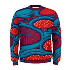 Vintage Ornate Mushroom Leafage Wallpaper Men s Sweatshirt