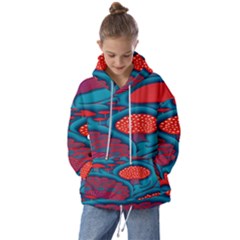 Vintage Ornate Mushroom Leafage Wallpaper Kids  Oversized Hoodie