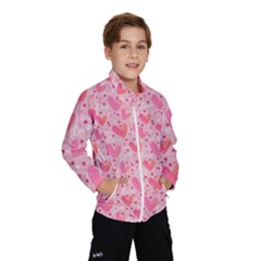 Valentine Romantic Love Watercolor Pink Pattern Texture Kids  Windbreaker