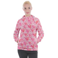 Valentine Romantic Love Watercolor Pink Pattern Texture Women s Hooded Pullover