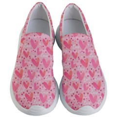 Valentine Romantic Love Watercolor Pink Pattern Texture Women s Lightweight Slip Ons by Vaneshop