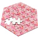 Valentine Romantic Love Watercolor Pink Pattern Texture Wooden Puzzle Hexagon View3