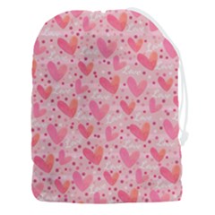 Valentine Romantic Love Watercolor Pink Pattern Texture Drawstring Pouch (3xl) by Vaneshop