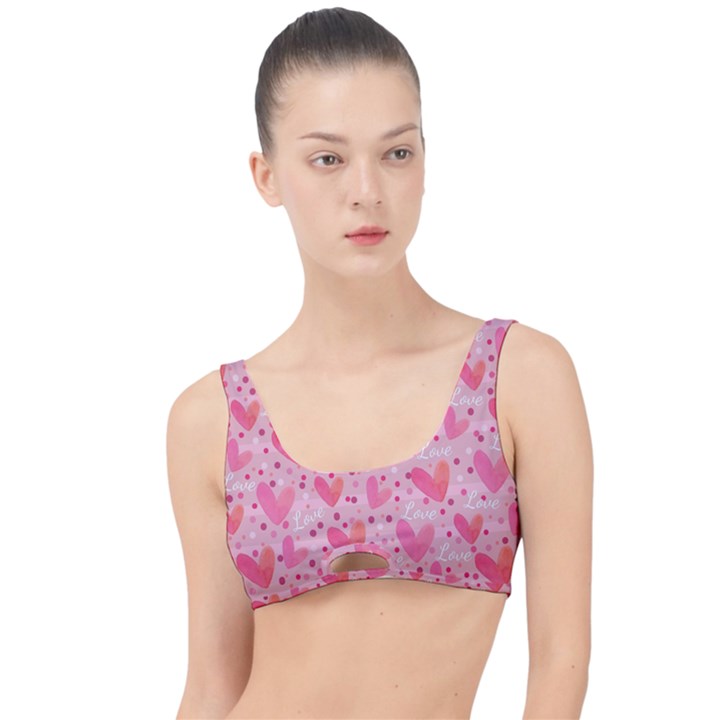 Valentine Romantic Love Watercolor Pink Pattern Texture The Little Details Bikini Top