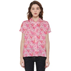 Valentine Romantic Love Watercolor Pink Pattern Texture Short Sleeve Pocket Shirt by Vaneshop